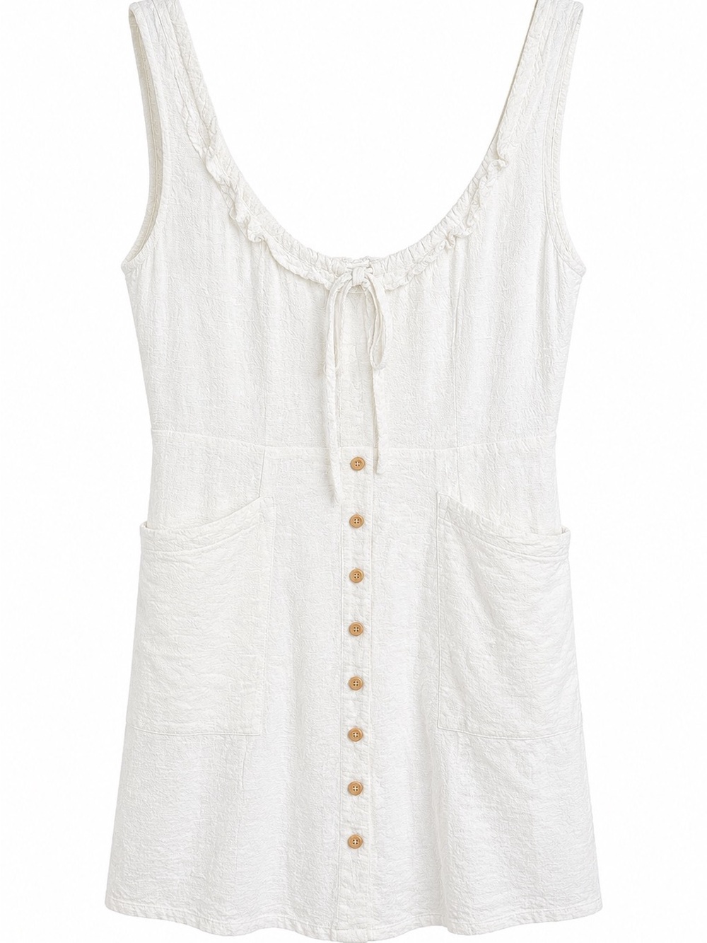 Debbie Dabble White Sleeveless Button Front Mini Dress Size 12